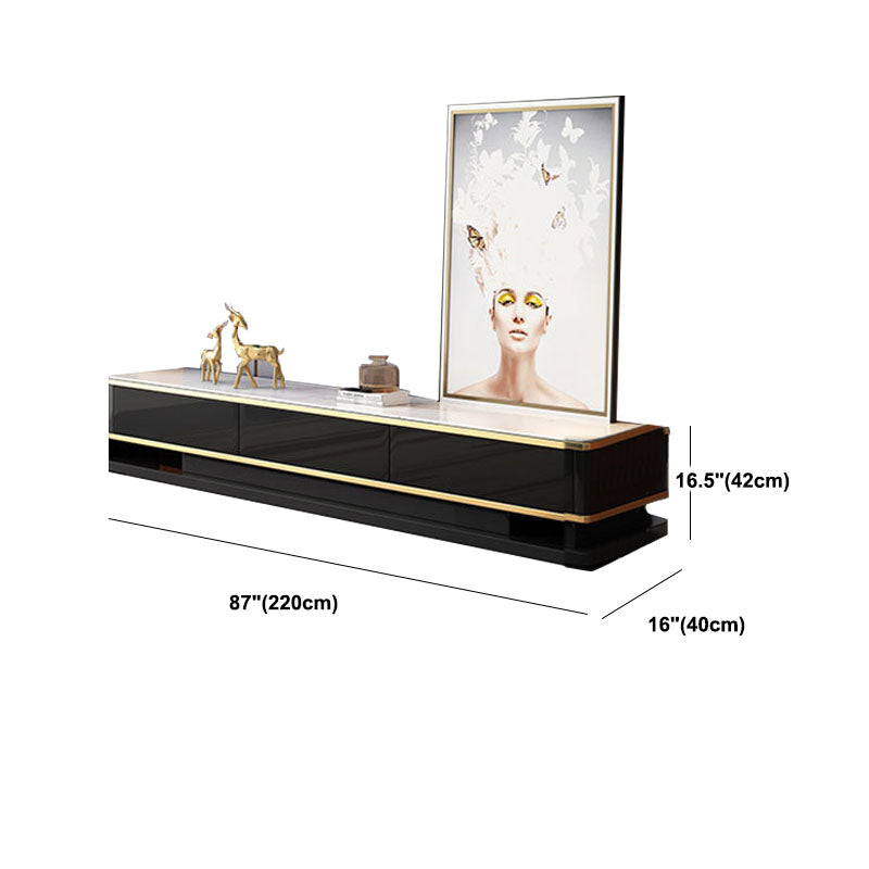 Luxurious 3-Drawer TV Stand Console 16.54-Inch H Glass TV Console Clearhalo 'furn' 'furn_tv_stands_entertainment_centers' 'Furniture' 'Living Room Furniture' 'TV Stands & Entertainment Centers' 'TV Stands & Media Storage Furniture' 'tv_stands_entertainment_centers' 6273399