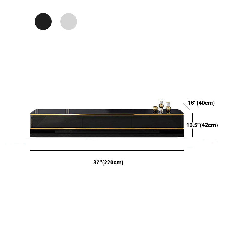 Luxurious 3-Drawer TV Stand Console 16.54-Inch H Glass TV Console Clearhalo 'furn' 'furn_tv_stands_entertainment_centers' 'Furniture' 'Living Room Furniture' 'TV Stands & Entertainment Centers' 'TV Stands & Media Storage Furniture' 'tv_stands_entertainment_centers' 6273402