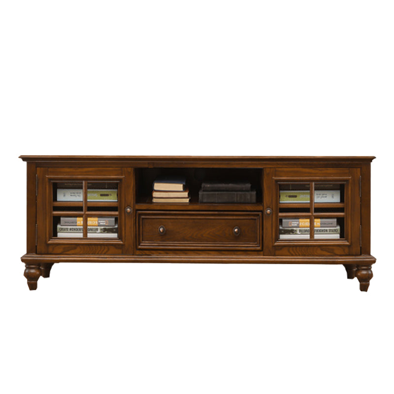 Solid Wood Home TV Stand Traditional TV Cabinet with Splayed Wood Legs Walnut Clearhalo 'furn' 'furn_tv_stands_entertainment_centers' 'Furniture' 'Living Room Furniture' 'TV Stands & Entertainment Centers' 'TV Stands & Media Storage Furniture' 'tv_stands_entertainment_centers' 6273409