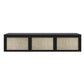 Nordic Solid Wood Wall-Mounted TV Cabinet Living Room Cotton-Linen TV Stand 54"L x 16"W x 12"H Black Clearhalo 'furn' 'furn_tv_stands_entertainment_centers' 'Furniture' 'Living Room Furniture' 'TV Stands & Entertainment Centers' 'TV Stands & Media Storage Furniture' 'tv_stands_entertainment_centers' 6273502