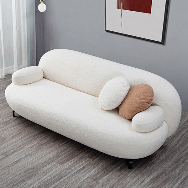 Recessed Arm Sofa Contemporary Wool 29.52-Inch High Sofa in Whit Clearhalo 'furn' 'furn_sofas' 'Furniture' 'Living Room Furniture' 'Sofa' 'sofas' 6273590