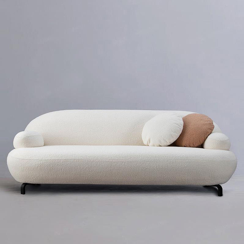 Recessed Arm Sofa Contemporary Wool 29.52-Inch High Sofa in Whit Clearhalo 'furn' 'furn_sofas' 'Furniture' 'Living Room Furniture' 'Sofa' 'sofas' 6273591