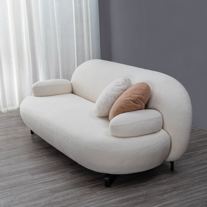 Recessed Arm Sofa Contemporary Wool 29.52-Inch High Sofa in Whit Clearhalo 'furn' 'furn_sofas' 'Furniture' 'Living Room Furniture' 'Sofa' 'sofas' 6273592