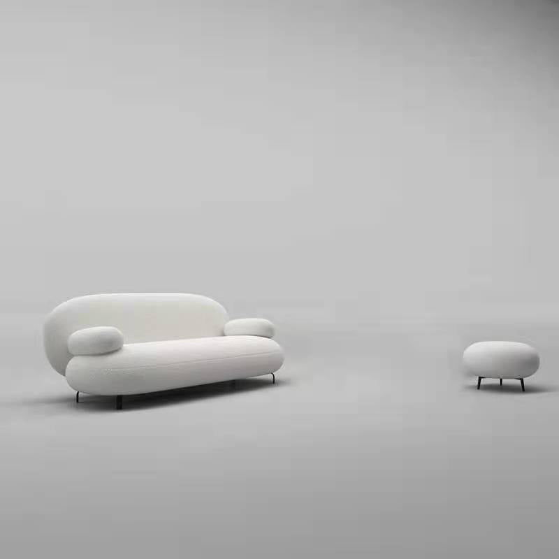 Recessed Arm Sofa Contemporary Wool 29.52-Inch High Sofa in Whit Clearhalo 'furn' 'furn_sofas' 'Furniture' 'Living Room Furniture' 'Sofa' 'sofas' 6273596