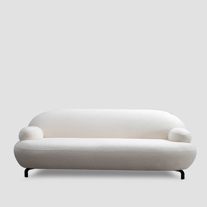 Recessed Arm Sofa Contemporary Wool 29.52-Inch High Sofa in Whit 94"L x 35"W x 30"H Clearhalo 'furn' 'furn_sofas' 'Furniture' 'Living Room Furniture' 'Sofa' 'sofas' 6273598