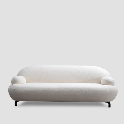 Recessed Arm Sofa Contemporary Wool 29.52-Inch High Sofa in Whit 94"L x 35"W x 30"H Clearhalo 'furn' 'furn_sofas' 'Furniture' 'Living Room Furniture' 'Sofa' 'sofas' 6273598