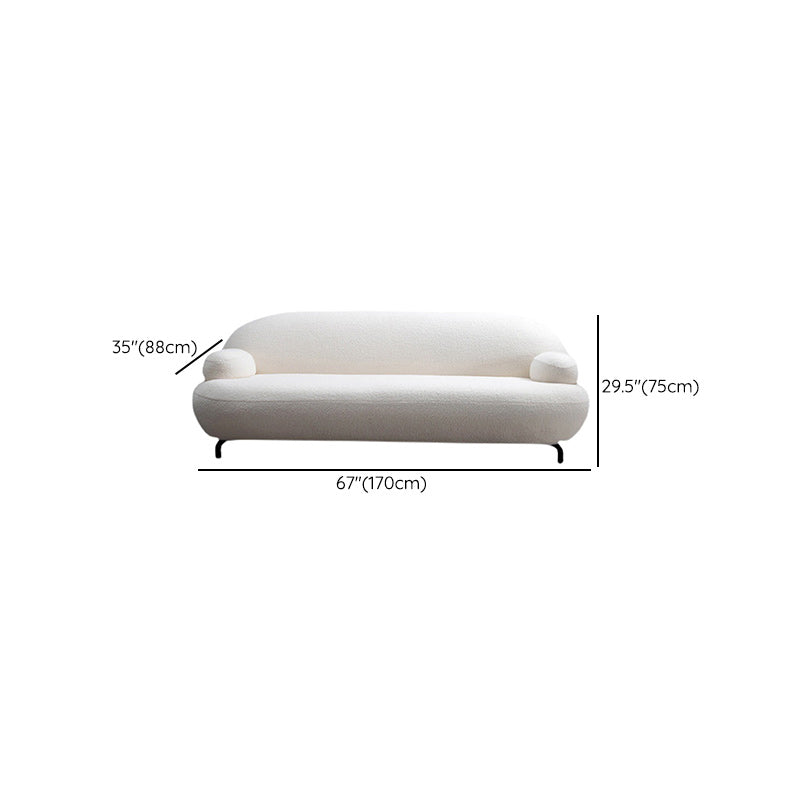 Recessed Arm Sofa Contemporary Wool 29.52-Inch High Sofa in Whit Clearhalo 'furn' 'furn_sofas' 'Furniture' 'Living Room Furniture' 'Sofa' 'sofas' 6273599