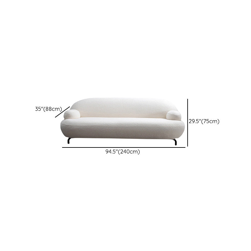 Recessed Arm Sofa Contemporary Wool 29.52-Inch High Sofa in Whit Clearhalo 'furn' 'furn_sofas' 'Furniture' 'Living Room Furniture' 'Sofa' 'sofas' 6273601