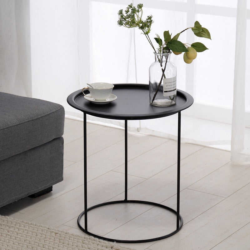 Mesa de bocadillo lateral metálico de mediados de siglo