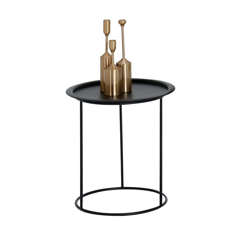 Mesa de bocadillo lateral metálico de mediados de siglo