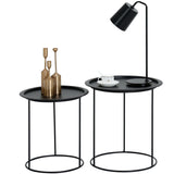 Mesa de bocadillo lateral metálico de mediados de siglo