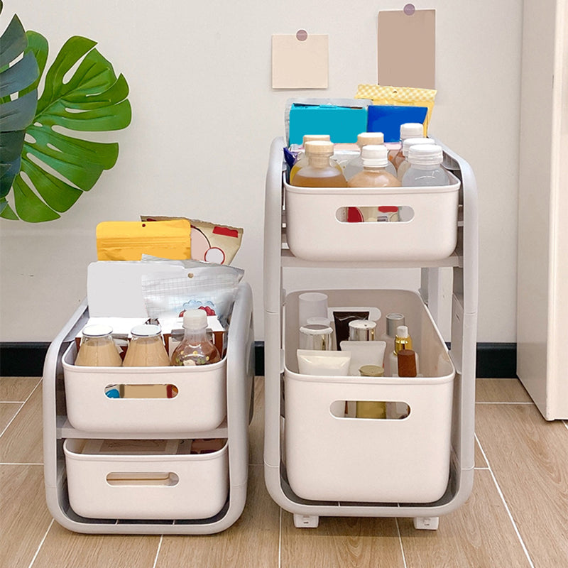 Moderna de la noche de la mesa de plástico de la mesa de acento con 2 cajones