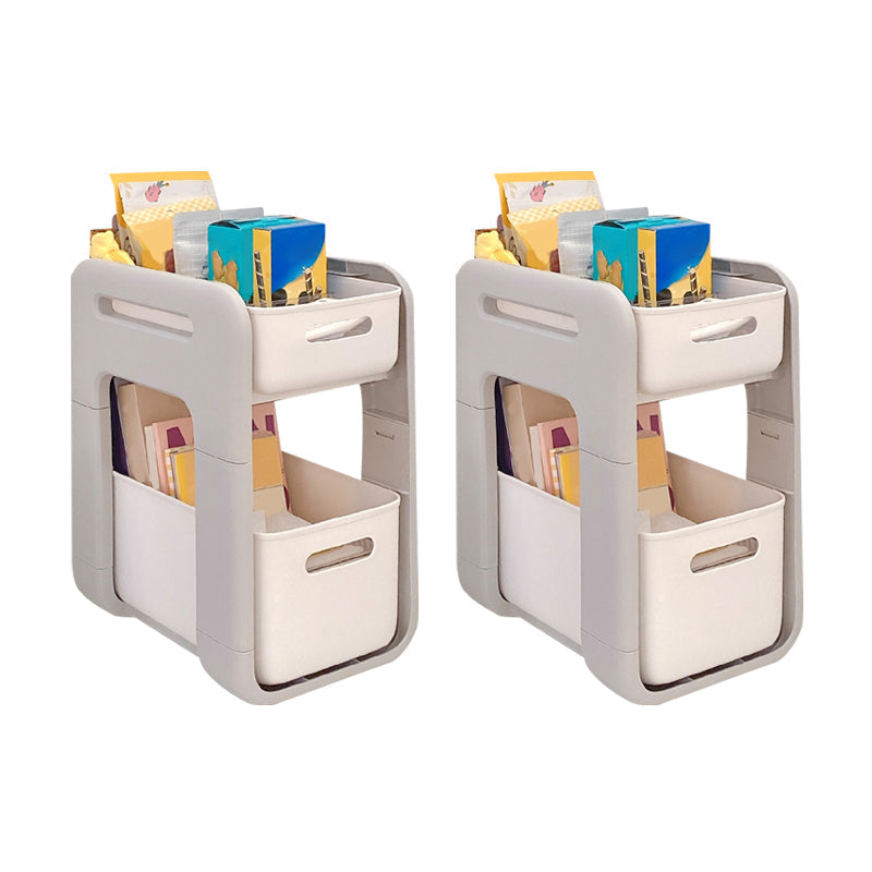 Moderna de la noche de la mesa de plástico de la mesa de acento con 2 cajones