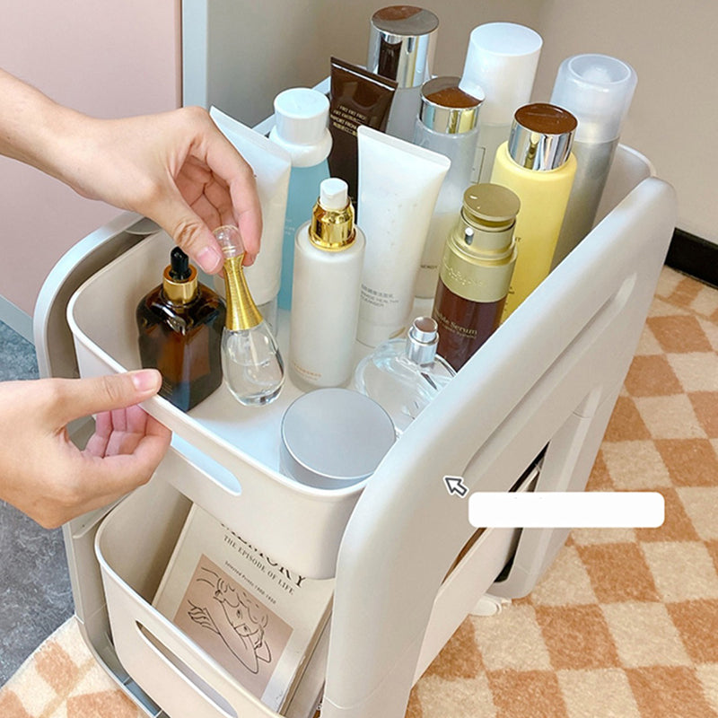 Moderna de la noche de la mesa de plástico de la mesa de acento con 2 cajones