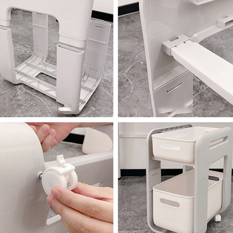 Moderna de la noche de la mesa de plástico de la mesa de acento con 2 cajones