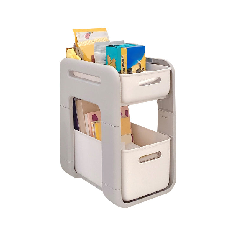 Moderna de la noche de la mesa de plástico de la mesa de acento con 2 cajones