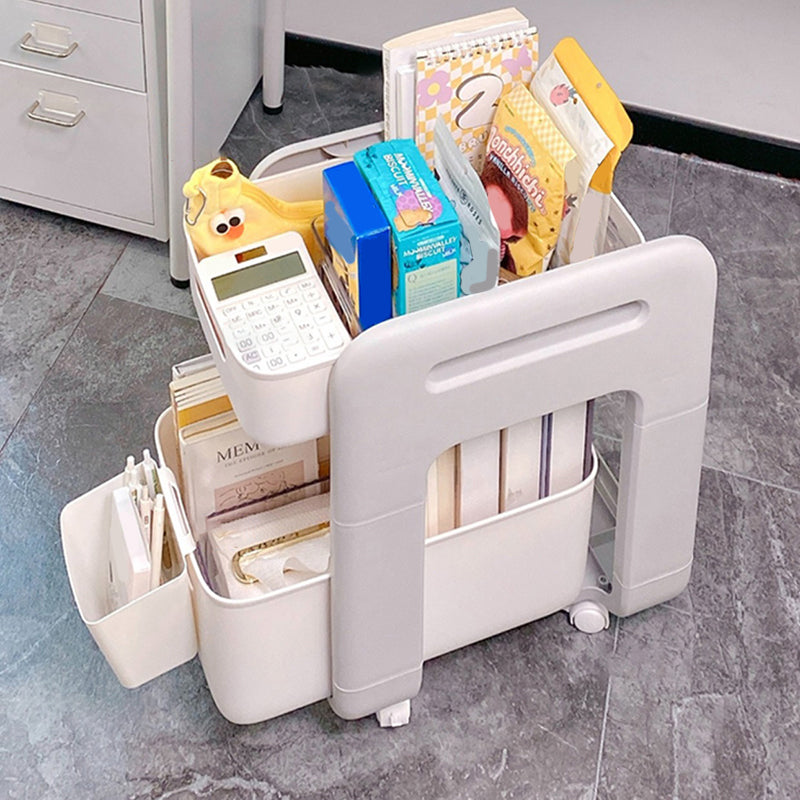 Moderna de la noche de la mesa de plástico de la mesa de acento con 2 cajones