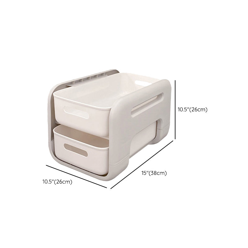 Moderna de la noche de la mesa de plástico de la mesa de acento con 2 cajones