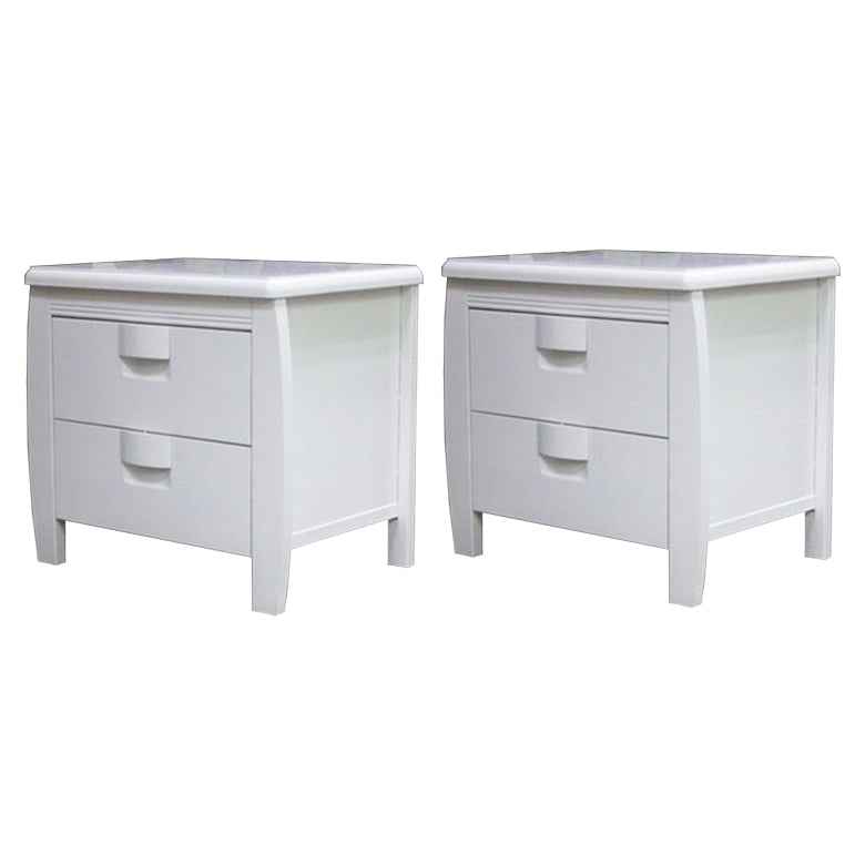 Traditional Bed Nightstand Solid Wood Bedside Cabinet with Drawer White 2 Piece Set Clearhalo 'Bedroom Furniture' 'furn' 'furn_night_stand' 'Furniture' 'night_stand' 'Nightstands' 6273891
