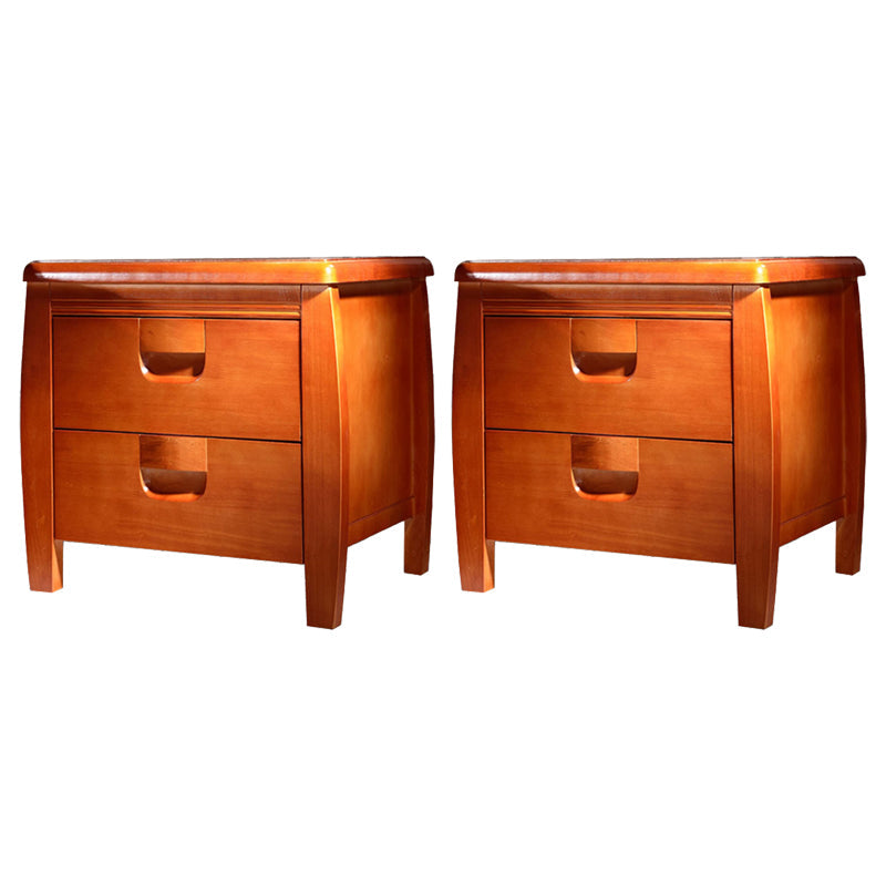 Traditional Bed Nightstand Solid Wood Bedside Cabinet with Drawer Medium Wood 2 Piece Set Clearhalo 'Bedroom Furniture' 'furn' 'furn_night_stand' 'Furniture' 'night_stand' 'Nightstands' 6273896
