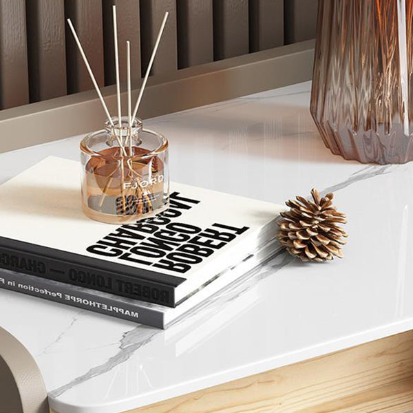 20"W X 20" H Modern Accent Table Nightstand Stone and Wood Nightstand with 2-drawer Clearhalo 'Bedroom Furniture' 'furn' 'furn_night_stand' 'Furniture' 'night_stand' 'Nightstands' 6273923