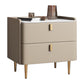 20 "W x 20" H Accento moderno comodino in pietra e comodino in legno con 2-cassetto
