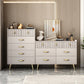 Cómoda de madera fabricada con almacenamiento Glam y 6/7 cajones