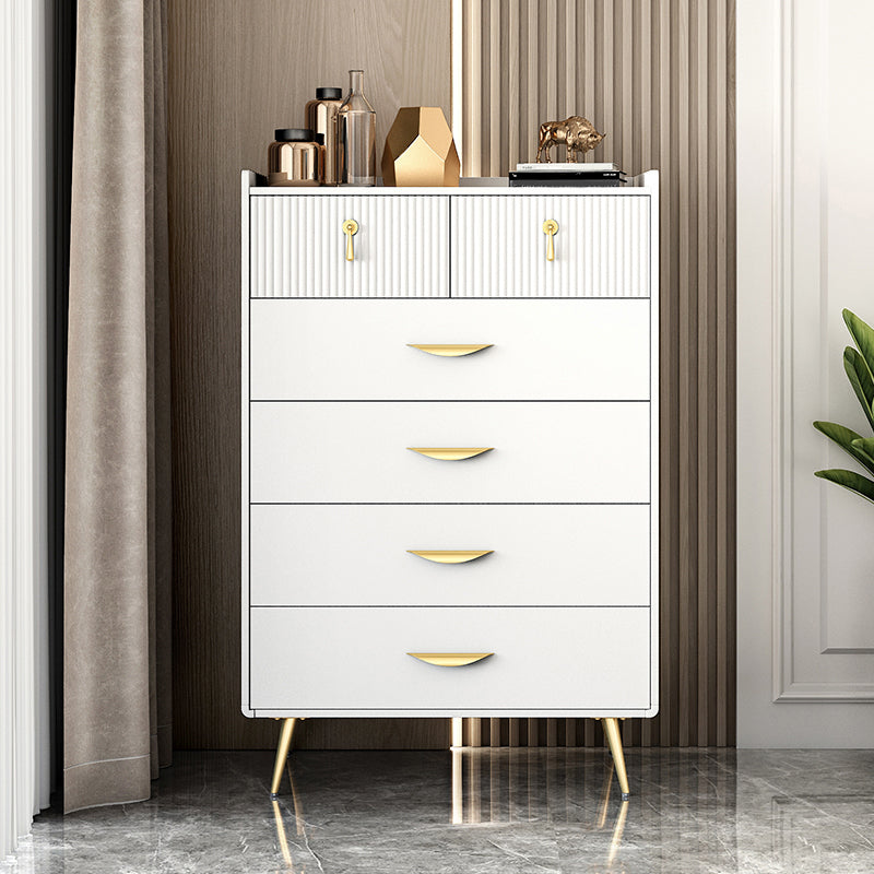 Cómoda de madera fabricada con almacenamiento Glam y 6/7 cajones