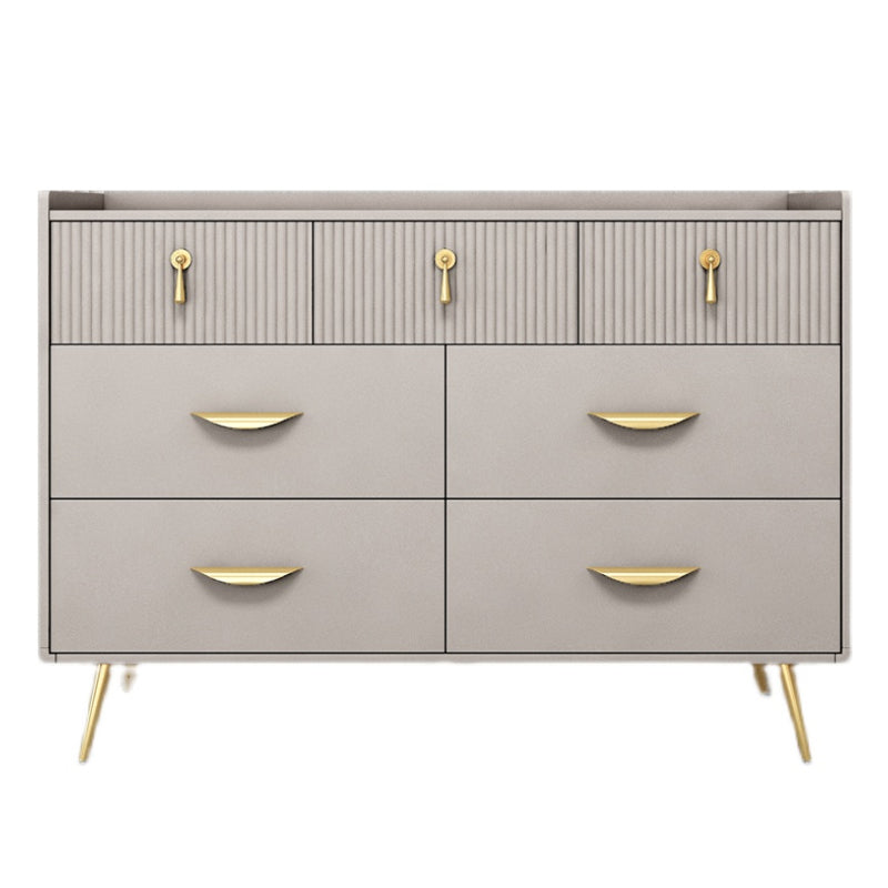 Cómoda de madera fabricada con almacenamiento Glam y 6/7 cajones