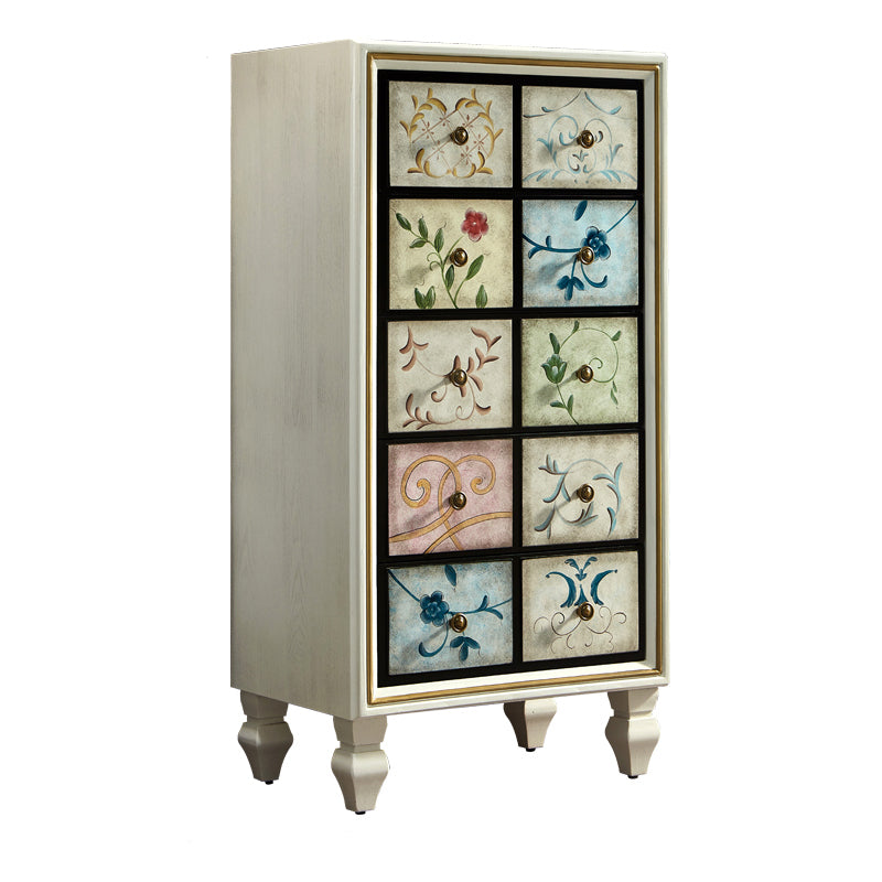 Coffre de rangement en bois traditionnel américain, coffre de maison avec tiroirs