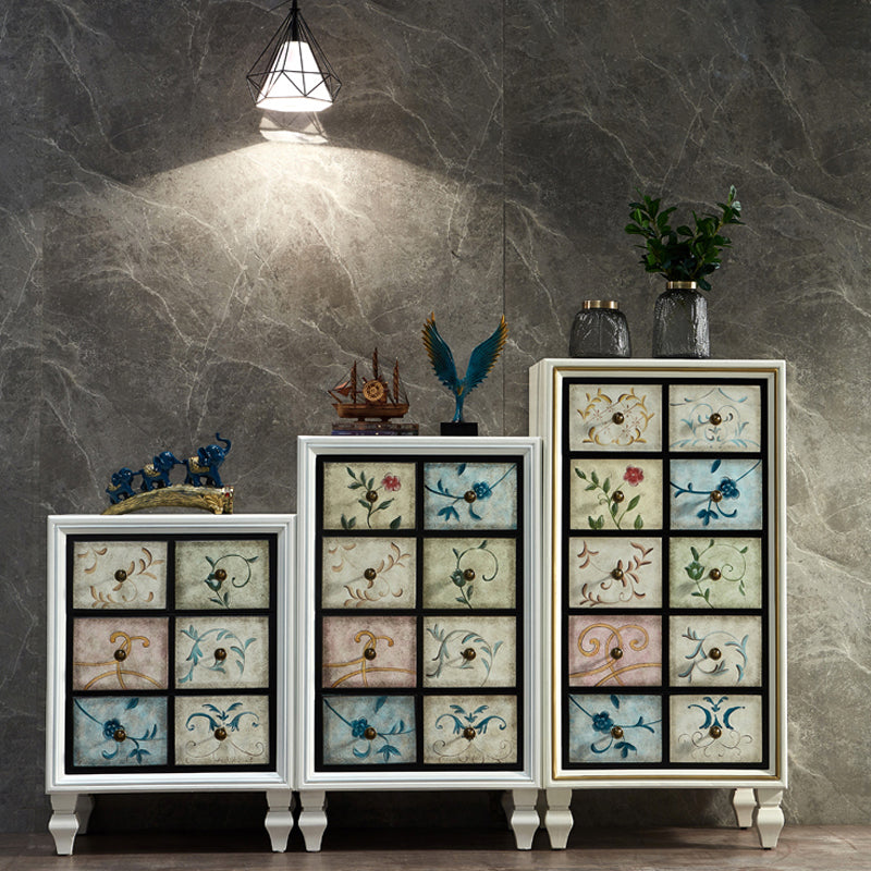 Coffre de rangement en bois traditionnel américain, coffre de maison avec tiroirs