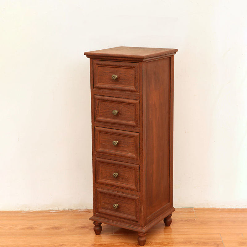 Nautical Solid Wood Storage Chest Bedroom Vertical Chest with Drawers