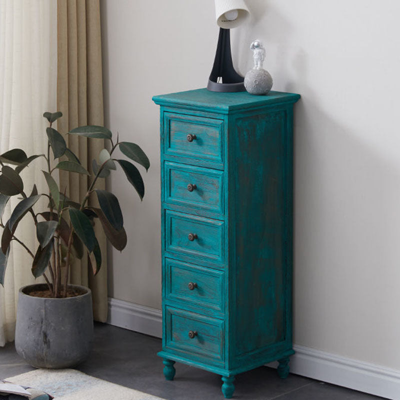 Nautical Solid Wood Storage Chest Bedroom Vertical Chest with Drawers