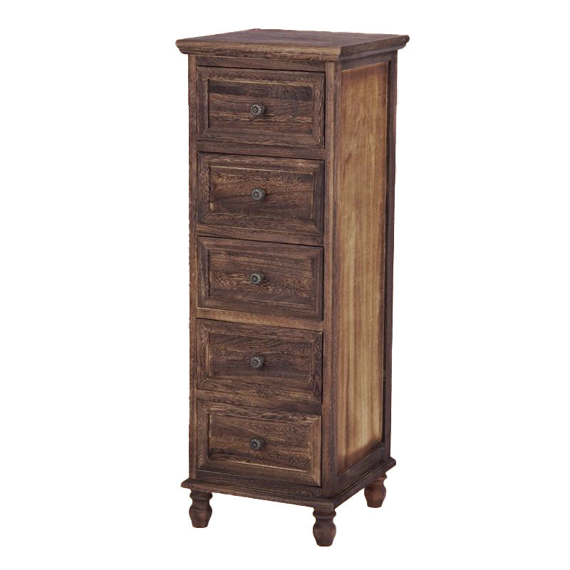 Nautical Solid Wood Storage Chest Bedroom Vertical Chest with Drawers
