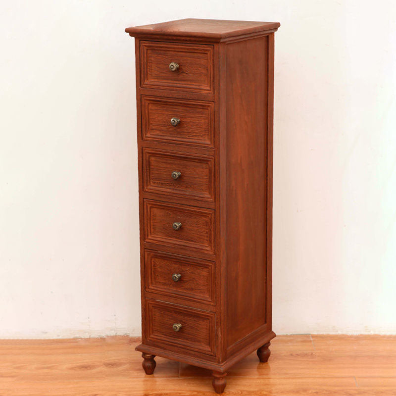 Nautical Solid Wood Storage Chest Bedroom Vertical Chest with Drawers