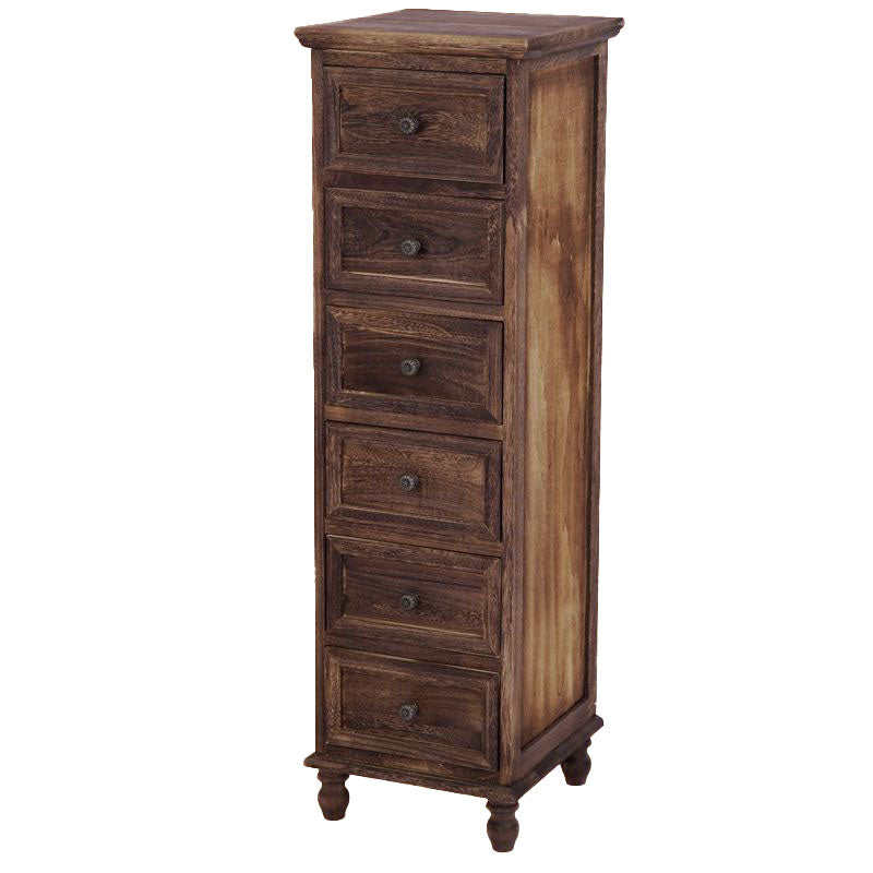 Nautical Solid Wood Storage Chest Bedroom Vertical Chest with Drawers