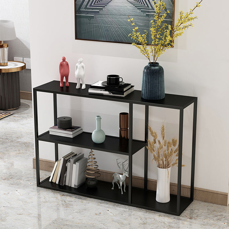 Modern Rectangle Console Accent Table Antique Finish Console Sofa Table in Metal