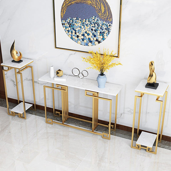 Table de mesa de sofá de la consola de hierro contemporáneo Mesa de mármol de mármol para el salón
