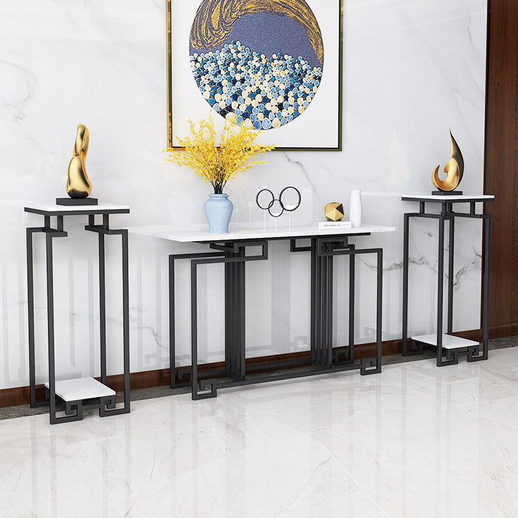 Table de mesa de sofá de la consola de hierro contemporáneo Mesa de mármol de mármol para el salón