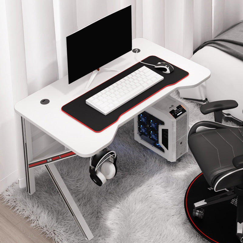 Cable Management Computer Desk Contemporary Dormitory Gaming Desk White Clearhalo 'furn' 'furn_office_desk' 'Furniture' 'Office Desks' 'Office Furniture' 'office_desk' 6274830