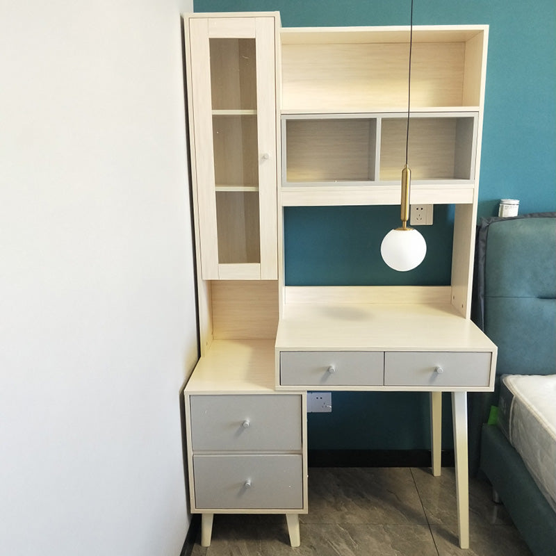 Contemporary Writing Desk Parsons Computer Desk with Wooden Legs 39"L x 22"W x 71"H Natural Wood Clearhalo 'furn' 'furn_office_desk' 'Furniture' 'Office Desks' 'Office Furniture' 'office_desk' 6274852