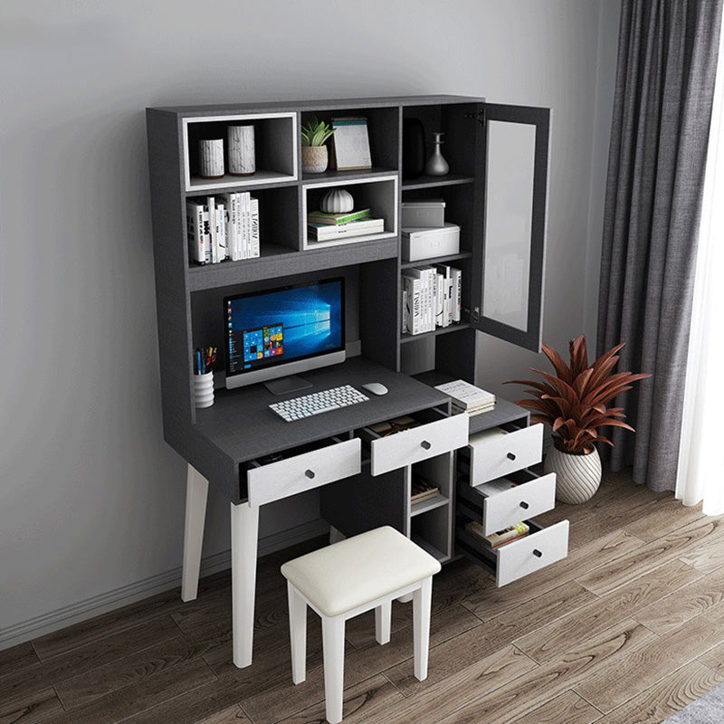 Contemporary Writing Desk Parsons Computer Desk with Wooden Legs Clearhalo 'furn' 'furn_office_desk' 'Furniture' 'Office Desks' 'Office Furniture' 'office_desk' 6274869