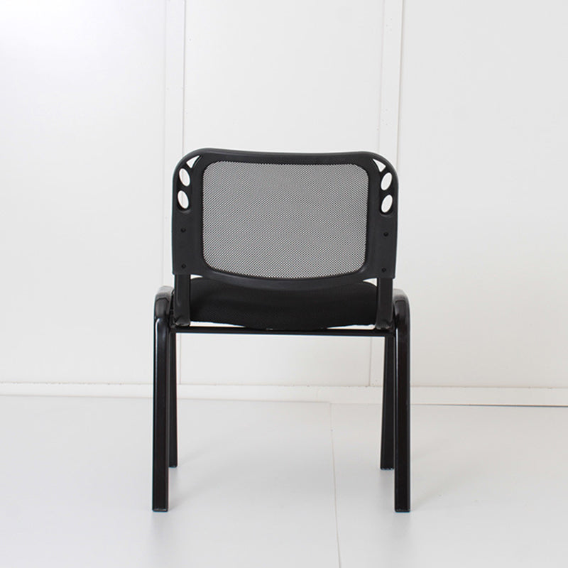 No Wheels Low Back Desk Chair Contemporary Armless Conference Chair