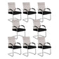 Modern Office Chair Mesh Ergonomic Chair Mid-Back Chair in Black 8 Piece Set Clearhalo 'furn' 'furn_office_chair' 'Furniture' 'Office Chairs' 'Office Furniture' 'office_chair' 6275339
