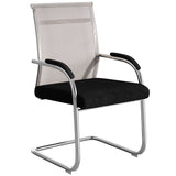 Modern Office Chair Mesh Ergonomic Chair Mid-Back Chair in Black