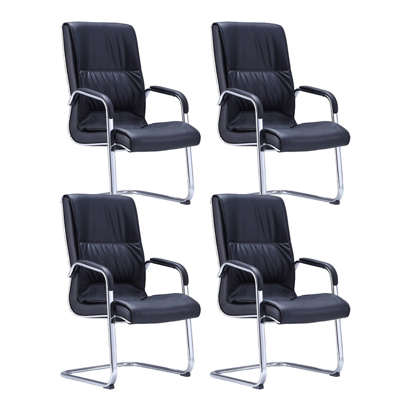 Black Microfiber Mesh Desk Chair Modern No Distressing Office Chair 4 Piece Set Clearhalo 'furn' 'furn_office_chair' 'Furniture' 'Office Chairs' 'Office Furniture' 'office_chair' 6275362