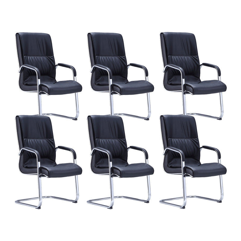 Black Microfiber Mesh Desk Chair Modern No Distressing Office Chair 6 Piece Set Clearhalo 'furn' 'furn_office_chair' 'Furniture' 'Office Chairs' 'Office Furniture' 'office_chair' 6275364