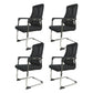 Arms Included Office Chair Contemporary Chrome Frame Desk Chair 4 Piece Set Black Clearhalo 'furn' 'furn_office_chair' 'Furniture' 'Office Chairs' 'Office Furniture' 'office_chair' 6275427