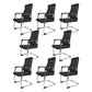 Arms Included Office Chair Contemporary Chrome Frame Desk Chair 8 Piece Set Black Clearhalo 'furn' 'furn_office_chair' 'Furniture' 'Office Chairs' 'Office Furniture' 'office_chair' 6275431