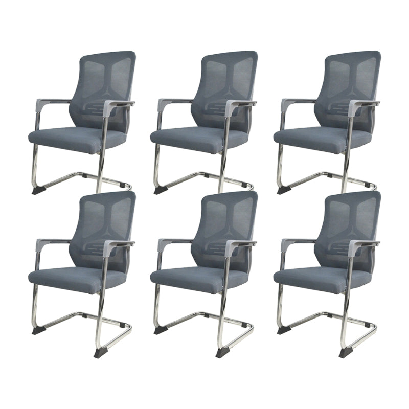 Arms Included Office Chair Contemporary Chrome Frame Desk Chair 6 Piece Set Gray Clearhalo 'furn' 'furn_office_chair' 'Furniture' 'Office Chairs' 'Office Furniture' 'office_chair' 6275438